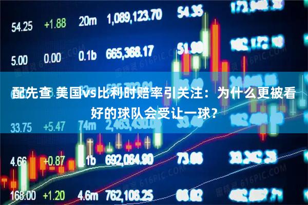 配先查 美国vs比利时赔率引关注：为什么更被看好的球队会受让一球？